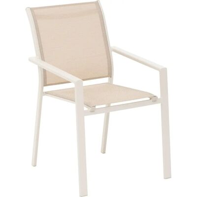 Silla de exterior Hesperide lino-beige - Apilable, Respaldo acolchado Silla de exterior Hesperide lino-beige - Apilable, Respaldo acolchado