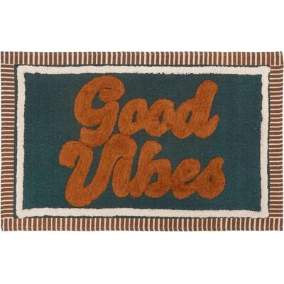 Tapis Vintage en Coton Atmosphera - Bleu - Publicité Tapis Vintage en Coton Atmosphera - Bleu - Publicité