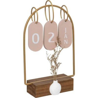 Calendrier floral Atmosphera - Perpétuel, Cadre doré, Base en bois - Publicité Calendrier floral Atmosphera - Perpétuel, Cadre doré, Base en bois - Publicité