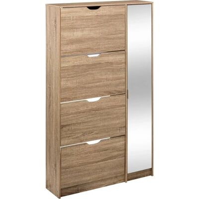 5five Simply Smart Shoe Cabinet - Mirror Natural Oak Effect - Beige 5five Simply Smart Shoe Cabinet - Mirror Natural Oak Effect - Beige