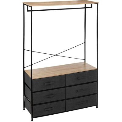 Five Simply Smart Tissa Wardrobe with 6 Drawers & Hanging Rail - Wardrobe Five Simply Smart Tissa Wardrobe with 6 Drawers & Hanging Rail - Wardrobe