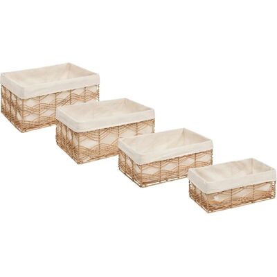 Ensemble de Paniers de Rangement en Rotin Atmosphera - Beige - 4 pièces - Publicité Ensemble de Paniers de Rangement en Rotin Atmosphera - Beige - 4 pièces - Publicité
