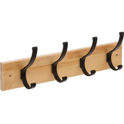FiveWood Wandhaken - Natürlicher Holz & Schwarze Metallteile FiveWood Wandhaken - Natürlicher Holz & Schwarze Metallteile