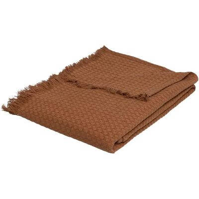 Atmosphera Jeté de lit en coton Widdy - Terracotta vive - 130x180cm - Publicité Atmosphera Jeté de lit en coton Widdy - Terracotta vive - 130x180cm - Publicité