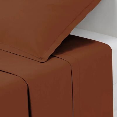 Drap plat en coton Atmosphera 240x290cm - Terracotta - Lit double - Publicité Drap plat en coton Atmosphera 240x290cm - Terracotta - Lit double - Publicité