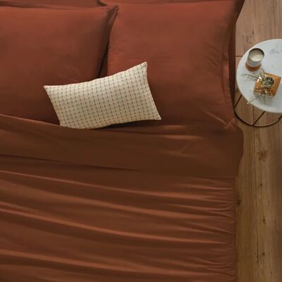 Atmosphera Baumwoll Bettbezug - 140x200cm Rosso Terrakotta - Einzelbett Atmosphera Baumwoll Bettbezug - 140x200cm Rosso Terrakotta - Einzelbett