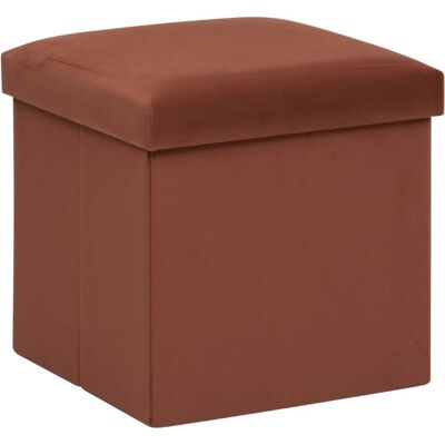 Pouf Velours Ambre Atmosphera - Rangement & Siège - Publicité Pouf Velours Ambre Atmosphera - Rangement & Siège - Publicité