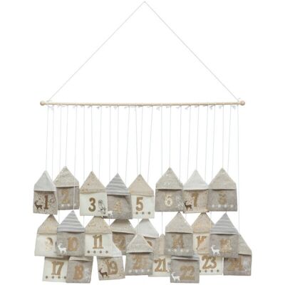 Atmosphera Beige Adventskalender - 90cm Ophangdecoratie Atmosphera Beige Adventskalender - 90cm Ophangdecoratie