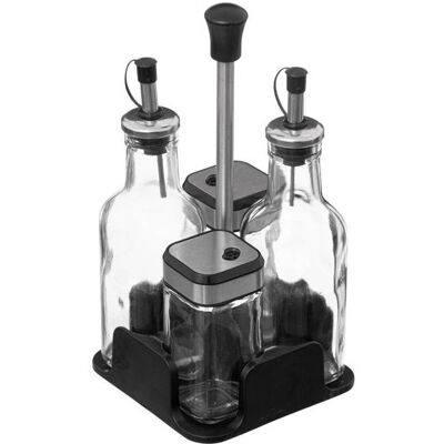 Northix Glas-Gewürzset 4 Stück - Schwarz - Gewürzset Northix Glas-Gewürzset 4 Stück - Schwarz - Gewürzset