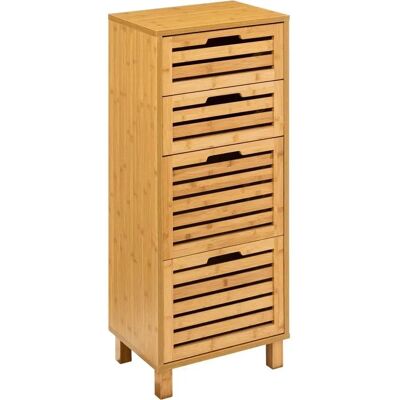 Miroytengo - Armoire de rangement en bambou avec 4 tiroirs - Design moderne - Publicité Miroytengo - Armoire de rangement en bambou avec 4 tiroirs - Design moderne - Publicité