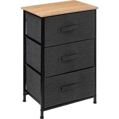 Five Tissa Dunkelgrauer Stahlschrank - 3 Schubladen - Industrielles Design Five Tissa Dunkelgrauer Stahlschrank - 3 Schubladen - Industrielles Design
