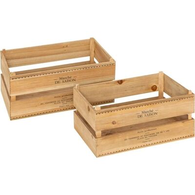 Ensemble de caisses en bois Little cottage Atmosphera - 30/35cm - Publicité Ensemble de caisses en bois Little cottage Atmosphera - 30/35cm - Publicité