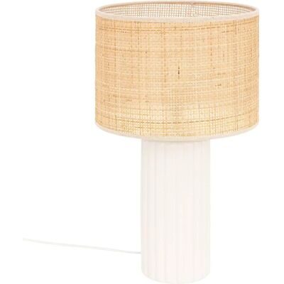 Lampa ceramiczna Tylia Atmosphera H47cm - Rattan naturalny i ceramika biała Lampa ceramiczna Tylia Atmosphera H47cm - Rattan naturalny i ceramika biała