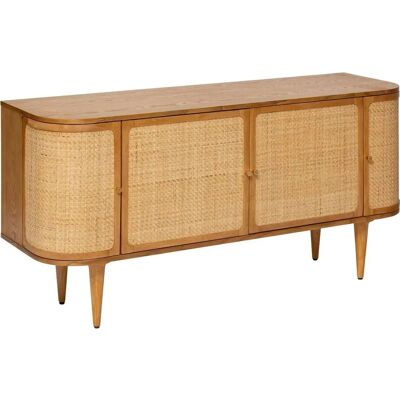 Atmosphera Kisco Hevea Rattan Aparador - 4 Puertas - 150x75cm Atmosphera Kisco Hevea Rattan Aparador - 4 Puertas - 150x75cm
