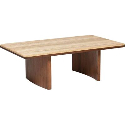 Atmosphera - Mesa de centro de madera de travertino - 120x70cm Atmosphera - Mesa de centro de madera de travertino - 120x70cm