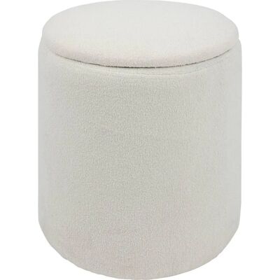 Pouf blanc avec coffre Atmosphera - 35x37cm - Publicité Pouf blanc avec coffre Atmosphera - 35x37cm - Publicité