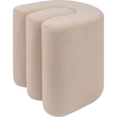 Atmosphera Bolan Pouf Velours Beige Forme Organique - Pouf Atmosphera Bolan Pouf Velours Beige Forme Organique - Pouf