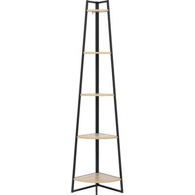 Five Simply Smart - Étagère d'angle Aliaj 5 niveaux Style industriel Noir Chêne clair - Publicité Five Simply Smart - Étagère d'angle Aliaj 5 niveaux Style industriel Noir Chêne clair - Publicité