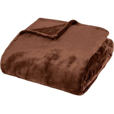 Atmosphera - Couverture en flanelle marron petrol 180x230 - Couverture - Publicité Atmosphera - Couverture en flanelle marron petrol 180x230 - Couverture - Publicité