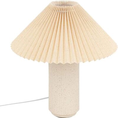 Lámpara de mesa Atmosphera Porcelana Beige Pantalla de algodón - 38cm Lámpara de mesa Atmosphera Porcelana Beige Pantalla de algodón - 38cm