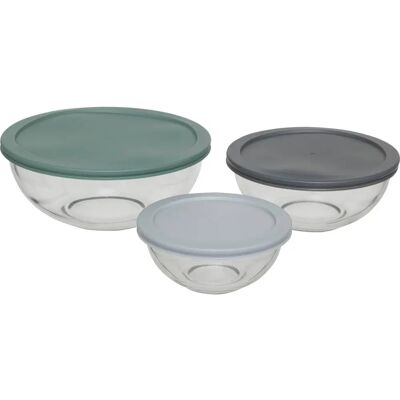 FIVE Set aus 3 runden Glasaufbewahrungsbehältern - Aufbewahrungsboxen FIVE Set aus 3 runden Glasaufbewahrungsbehältern - Aufbewahrungsboxen