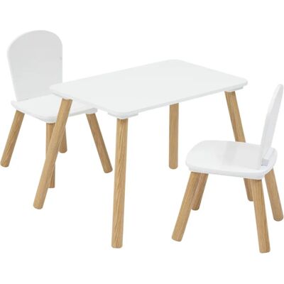Set de mesa y 2 sillas infantiles Atmosphera - Blanco - Kids Table and Chairs Set Set de mesa y 2 sillas infantiles Atmosphera - Blanco - Kids Table and Chairs Set