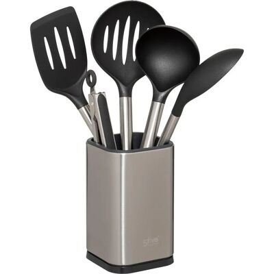 Set di Utensili da Cucina 5FIVE con Pentola di Stoccaggio in Acciaio Inox - Accessori da Cucina Set di Utensili da Cucina 5FIVE con Pentola di Stoccaggio in Acciaio Inox - Accessori da Cucina