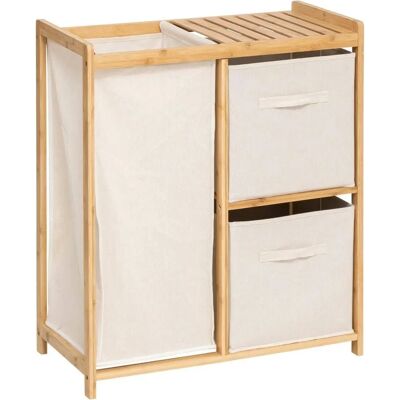 5five Simply Smart Opslagplank met Bamboe Mandjes - 66x33,3cm 5five Simply Smart Opslagplank met Bamboe Mandjes - 66x33,3cm