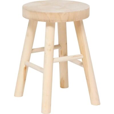 Tabouret Atmosphera Nyar Paulownia Beige - Publicité Tabouret Atmosphera Nyar Paulownia Beige - Publicité