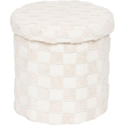 Pouf pliant blanc Atmosphera - Rangement, Assise & Table d'appoint - Publicité Pouf pliant blanc Atmosphera - Rangement, Assise & Table d'appoint - Publicité