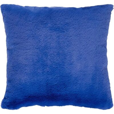 Housse de coussin en peluche synthétique bleu indigo - 45x45 cm - Publicité Housse de coussin en peluche synthétique bleu indigo - 45x45 cm - Publicité