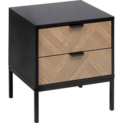 5FIVE Modern Nachttisch mit Chevron 2 Schubladen - Nachttisch 5FIVE Modern Nachttisch mit Chevron 2 Schubladen - Nachttisch