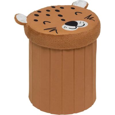 Pouf-coffre enfant léopard Atmosphera - 30x36cm - Publicité Pouf-coffre enfant léopard Atmosphera - 30x36cm - Publicité