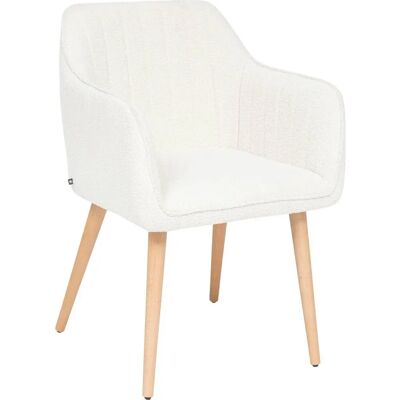Silla de comedor bouclé blanca Atmosphera Silla de comedor bouclé blanca Atmosphera