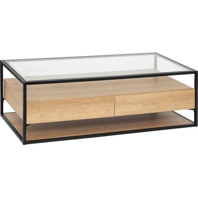 Mesa de centro Aldea Atmosphera - Mesa rectangular con 2 cajones Mesa de centro Aldea Atmosphera - Mesa rectangular con 2 cajones