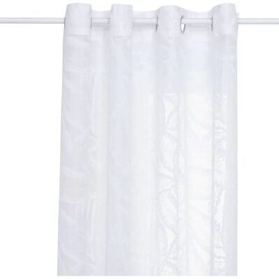 Voile Atmosphera Lazi Motif Feuilles Blanches - Voile - Publicité Voile Atmosphera Lazi Motif Feuilles Blanches - Voile - Publicité