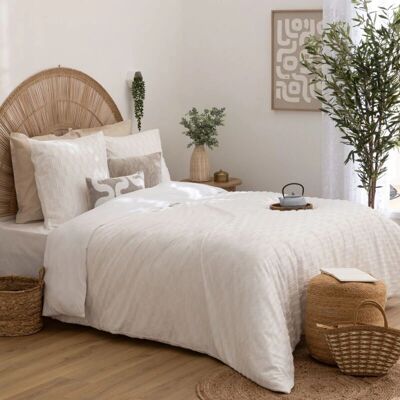 Parure de lit Edie Atmosphera - 3 pièces Jacquard blanc 260x240cm - Publicité Parure de lit Edie Atmosphera - 3 pièces Jacquard blanc 260x240cm - Publicité