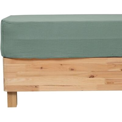 Drap-housse Atmosphera - 160x200cm, Mousseline de coton, Vert céladon - Publicité Drap-housse Atmosphera - 160x200cm, Mousseline de coton, Vert céladon - Publicité