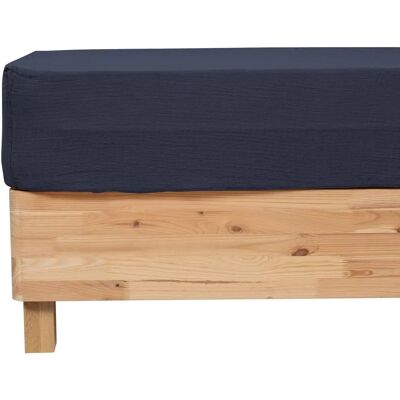 Drap-housse en gaze de coton Atmosphera - Lit double 160x200cm - Publicité Drap-housse en gaze de coton Atmosphera - Lit double 160x200cm - Publicité