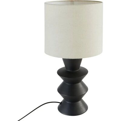 Lampka stołowa Yulia Atmosphera z czarnej ceramiki - 40cm stylowa Lampka stołowa Yulia Atmosphera z czarnej ceramiki - 40cm stylowa