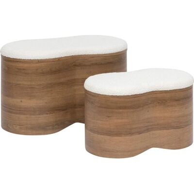 Bancs de rangement Atmosphera - Lignes organiques, Tissu bouclé, 50L - Publicité Bancs de rangement Atmosphera - Lignes organiques, Tissu bouclé, 50L - Publicité
