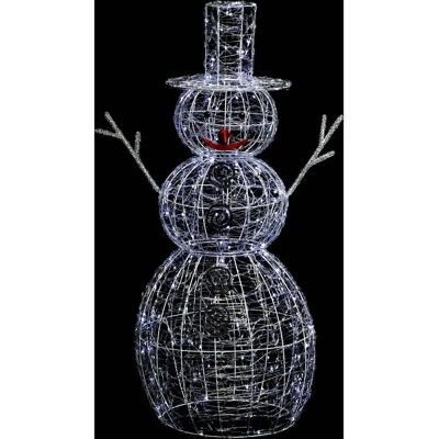 Bonhomme de neige lumineux extérieur - 120cm 200 LEDs - Acier - Publicité Bonhomme de neige lumineux extérieur - 120cm 200 LEDs - Acier - Publicité