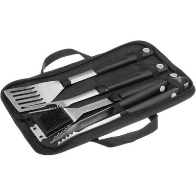 Set d'ustensiles de barbecue en acier inoxydable NEKA - 4 pièces - Publicité Set d'ustensiles de barbecue en acier inoxydable NEKA - 4 pièces - Publicité