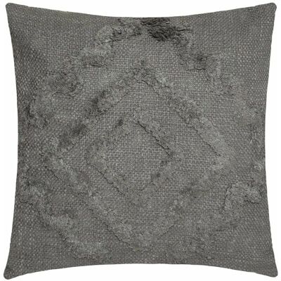 Coussin en coton tufté Inca - Gris - 40x40cm - Publicité Coussin en coton tufté Inca - Gris - 40x40cm - Publicité