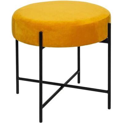 Atmosphera Samtvelour Hocker in Senfgelb - 47cm Atmosphera Samtvelour Hocker in Senfgelb - 47cm