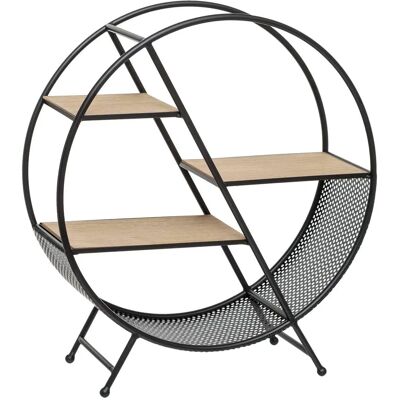 Scaffale rotondo Timeo con piedistallo - Stile industriale Scaffale rotondo Timeo con piedistallo - Stile industriale