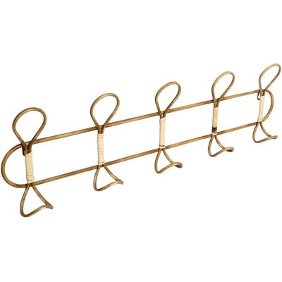 Gancho de Pared Atmosphera - Ratán Natural 5 Ganchos 76cm - Estilo Boho Rústico Gancho de Pared Atmosphera - Ratán Natural 5 Ganchos 76cm - Estilo Boho Rústico