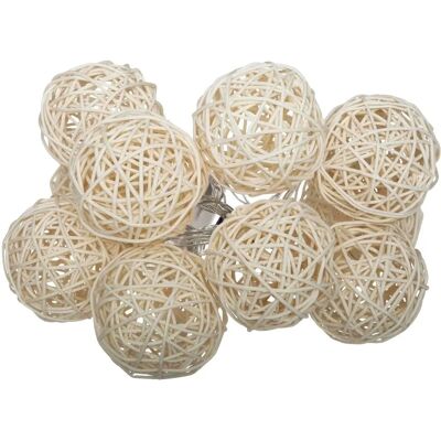 Atmosphera Elfenbein Rattan Lichterkette - 10 LED - 162cm Atmosphera Elfenbein Rattan Lichterkette - 10 LED - 162cm
