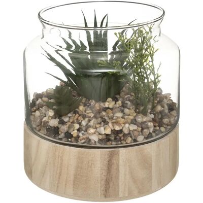 Plante artificielle en terrarium en verre - Multicolore - Publicité Plante artificielle en terrarium en verre - Multicolore - Publicité