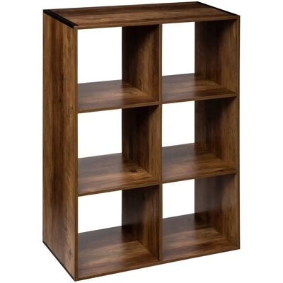 5FIVE Simply Smart - Estantería Industrial Madera Oscura de 6 niveles 5FIVE Simply Smart - Estantería Industrial Madera Oscura de 6 niveles